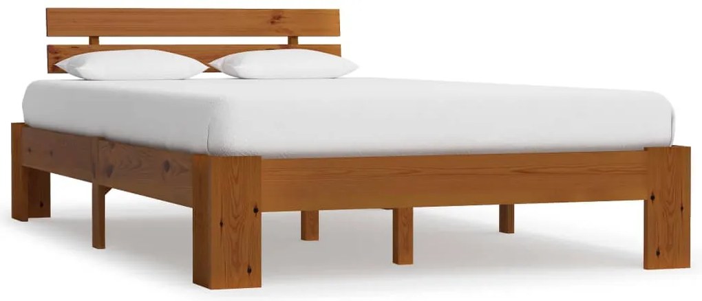 vidaXL Cadru de pat, maro miere, 120 x 200 cm, lemn masiv de pin