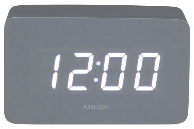 Karlsson 5983GY ceas LED de design cu alarmă gri, 10 cm