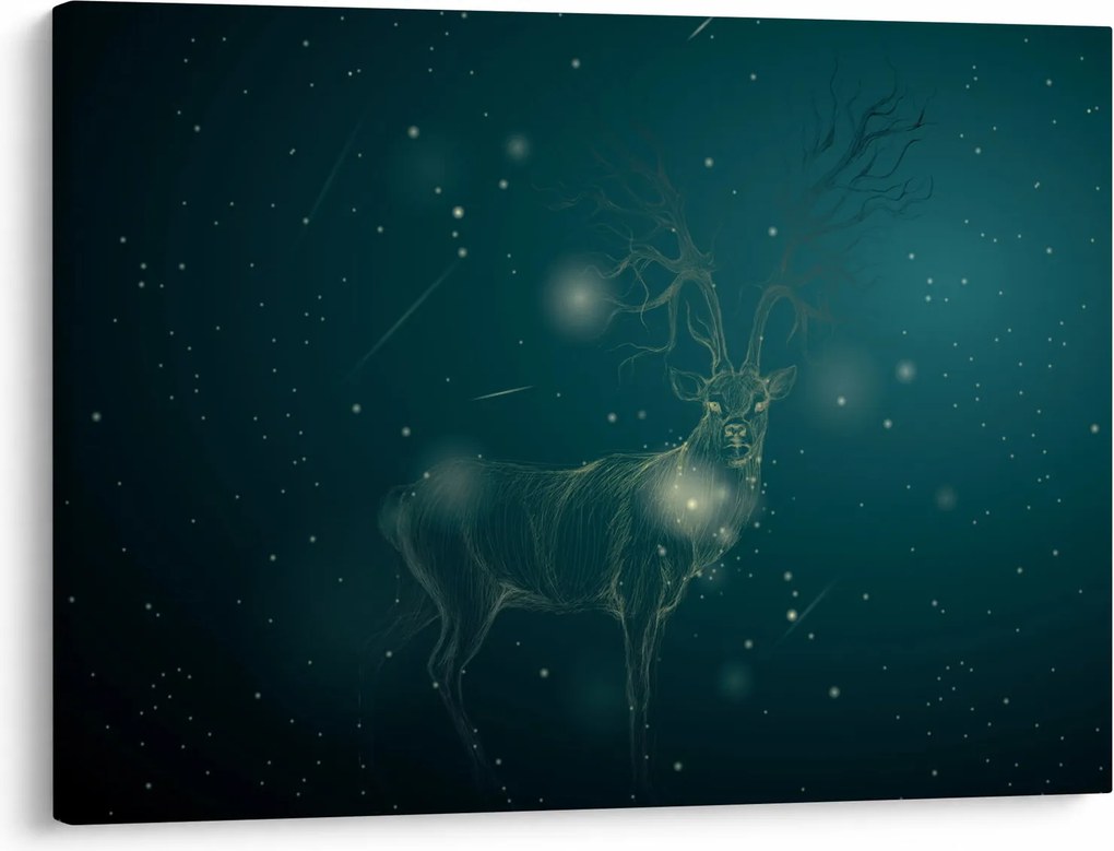 Tablou - Cerb magic noaptea (70x50 cm)
