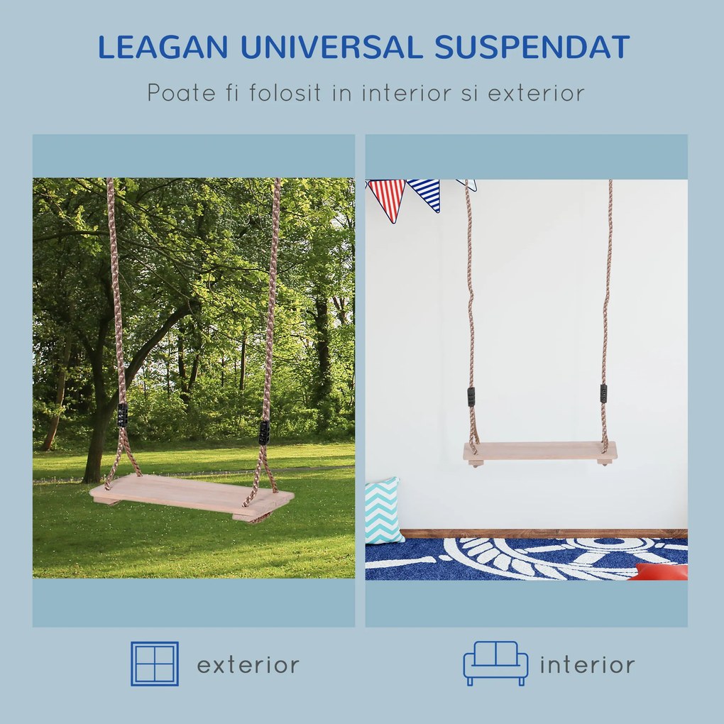Leagan de gradina pentru copii Outsunny, 40x16x120cm, lemn | Aosom RO