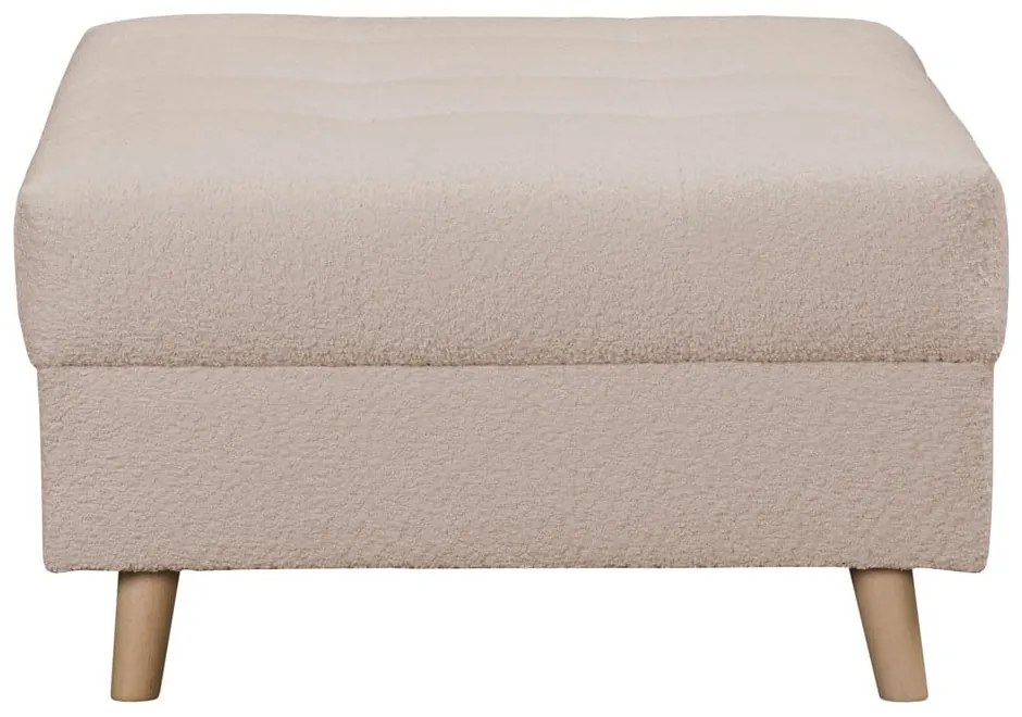 Taburet bej cu tapițerie din stofă bouclé Ariella – Ropez