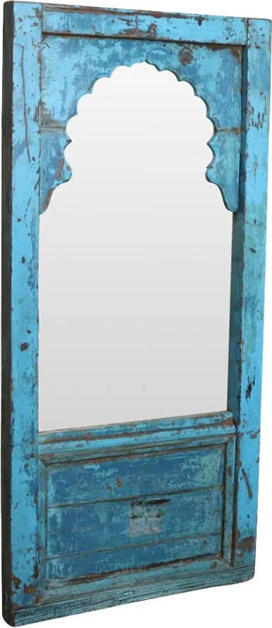 Oglinda dreptunghiulara albastra din lemn si sticla 77x163 cm Vania Raw Materials