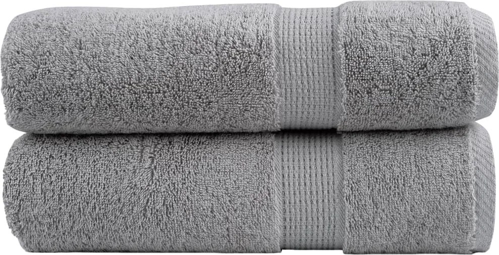 vidaXL Prosoape de mâini premium, SOLUND 2 buc gri 50x100cm 600gsm