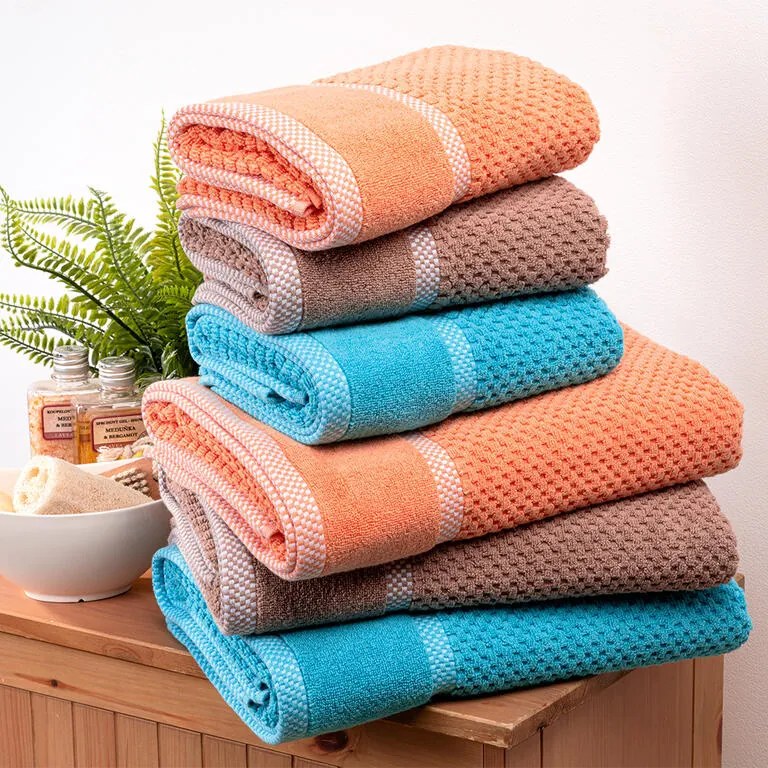 Set de 2 prosoape de baie din frotir MODENA caisă 70 x 140 cm