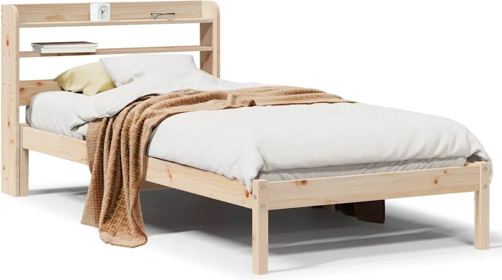 vidaXL Cadru de pat fără saltea, 75x190 cm, lemn masiv de pin