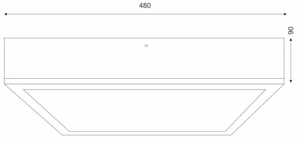 Plafonieră NATURAL SQUARE 4xE27/15W/230V 48x48 cm pin/negru