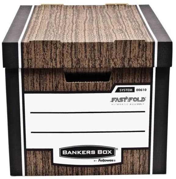 Container de dosar Fellowes Bankers Box Woodgrain 2 buc/pachet, maro