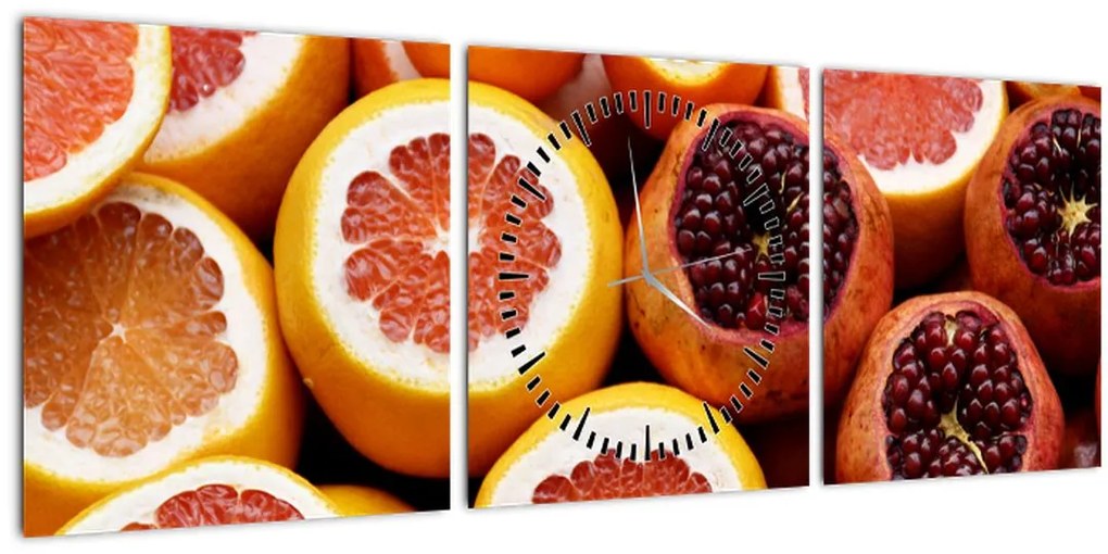 Tablou cu portocală și (cu ceas) (90x30 cm)