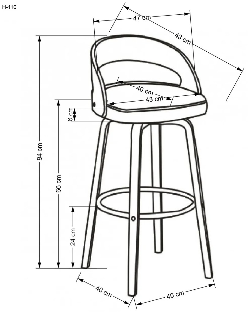 Scaun de bar H110 crem/nuc