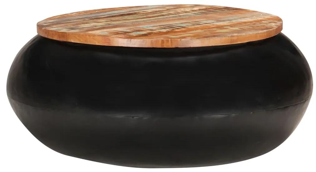 323532 vidaXL Măsuță de cafea, negru, 68x68x30 cm, lemn masiv reciclat