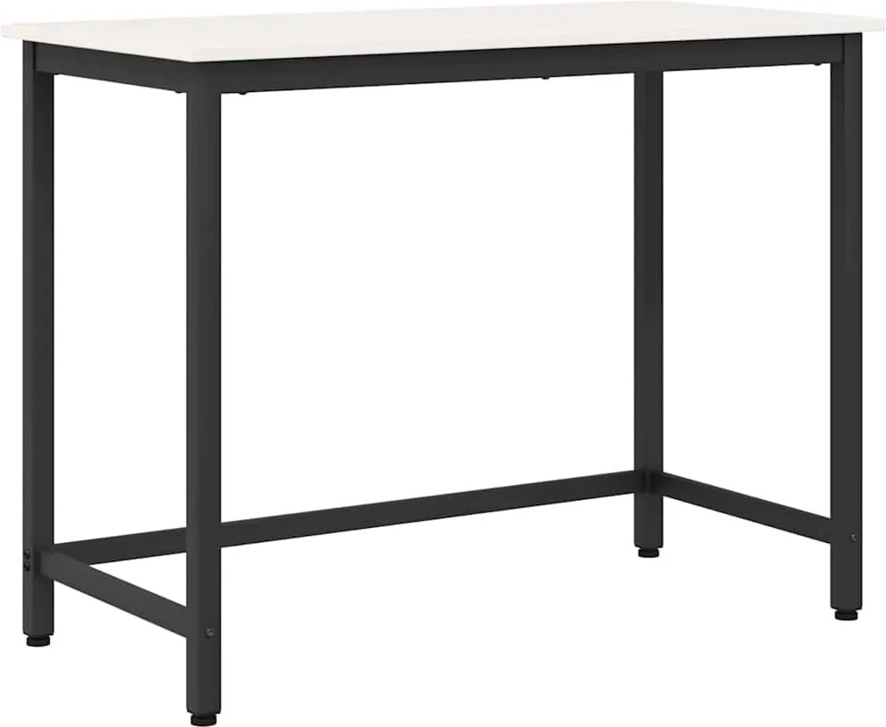 vidaXL masă Alb 100 x 50 x 77 cm Lemn ingineresc și oțel
