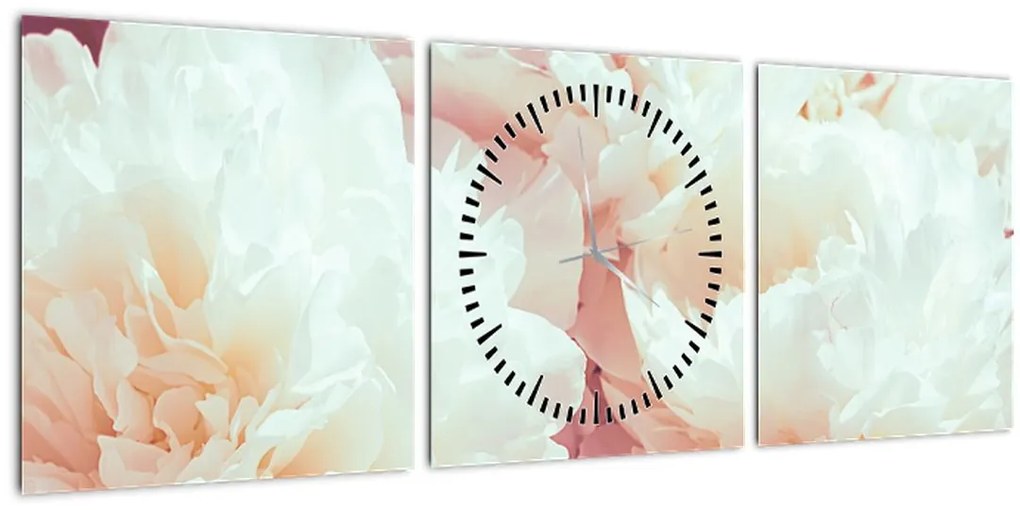 Tablou cu flori (cu ceas) (90x30 cm)