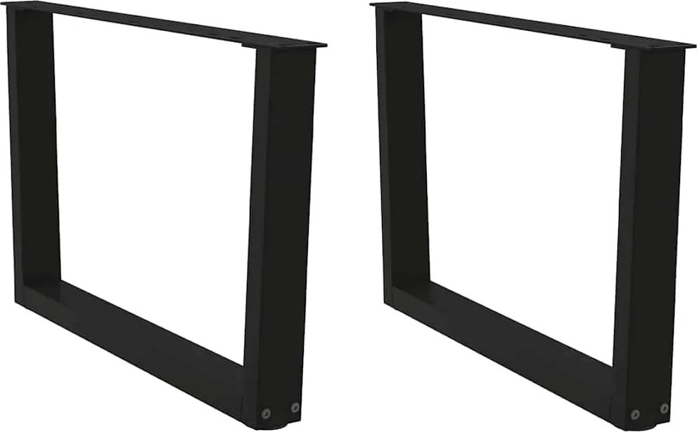 vidaXL Picioare pentru măsuță de cafea în formă de V, 2 buc., negru, 70x(42-43,3) cm, oțel