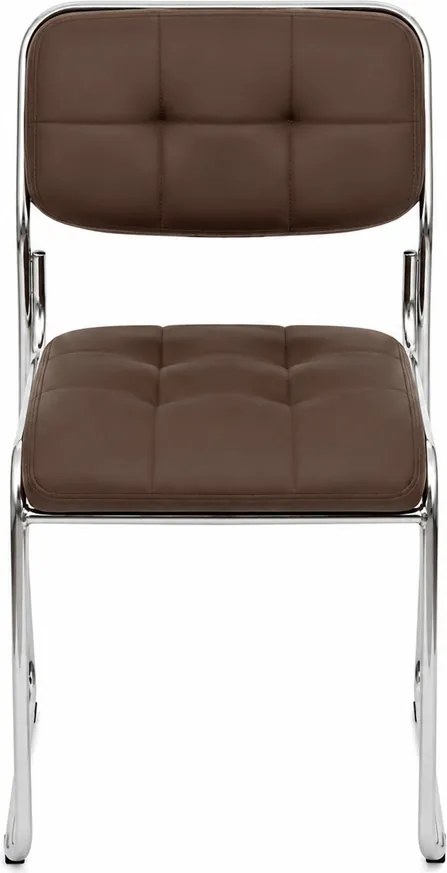 Scaun de așteptare maro HRC 608 din piele sintetică și aspect modern
