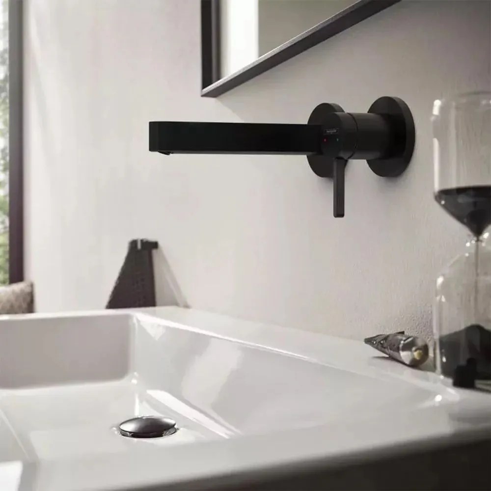 Baterie lavoar incastrata Hansgrohe Finoris negru mat fara corp incastrat