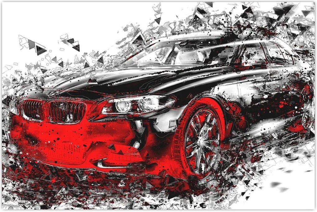 Tablou - Mașina pictată în acțiune (90x60 cm)