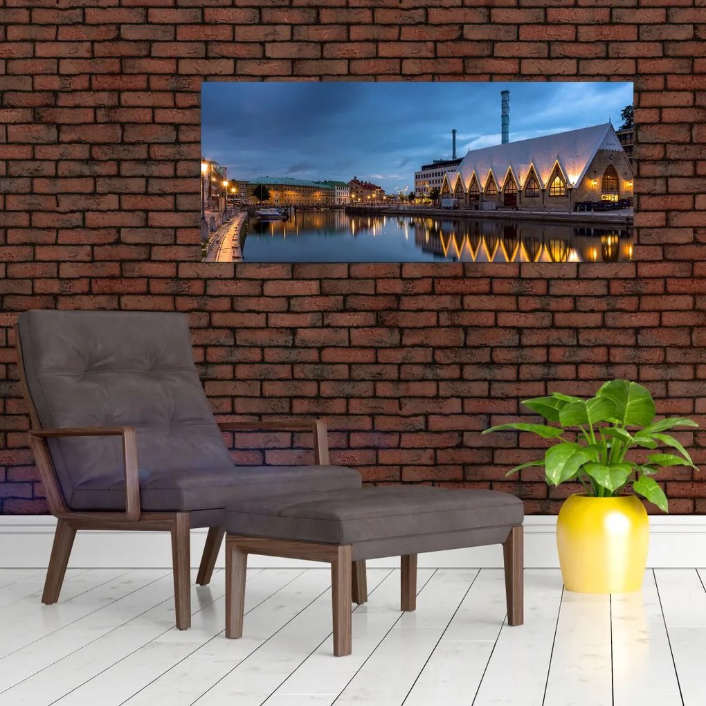 Tablou cu canalul - Göteborg (120x50 cm)