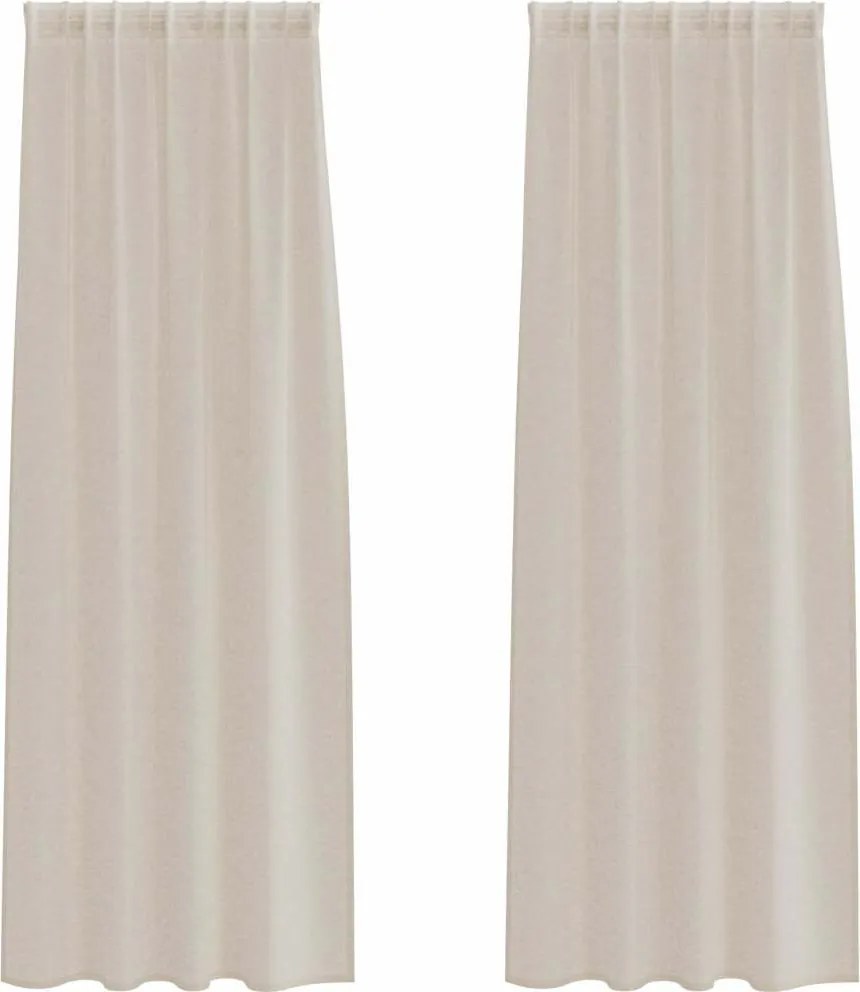 vidaXL Cortină din Voile 2 pcs Nisipiu 260 x 140 cm Poliester