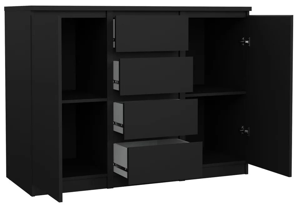 Comodă Simplicity 121 x 50 x 91 cm, negru mat