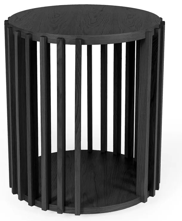 Măsuță auxiliară Woodman Drum, ø 53 cm, negru