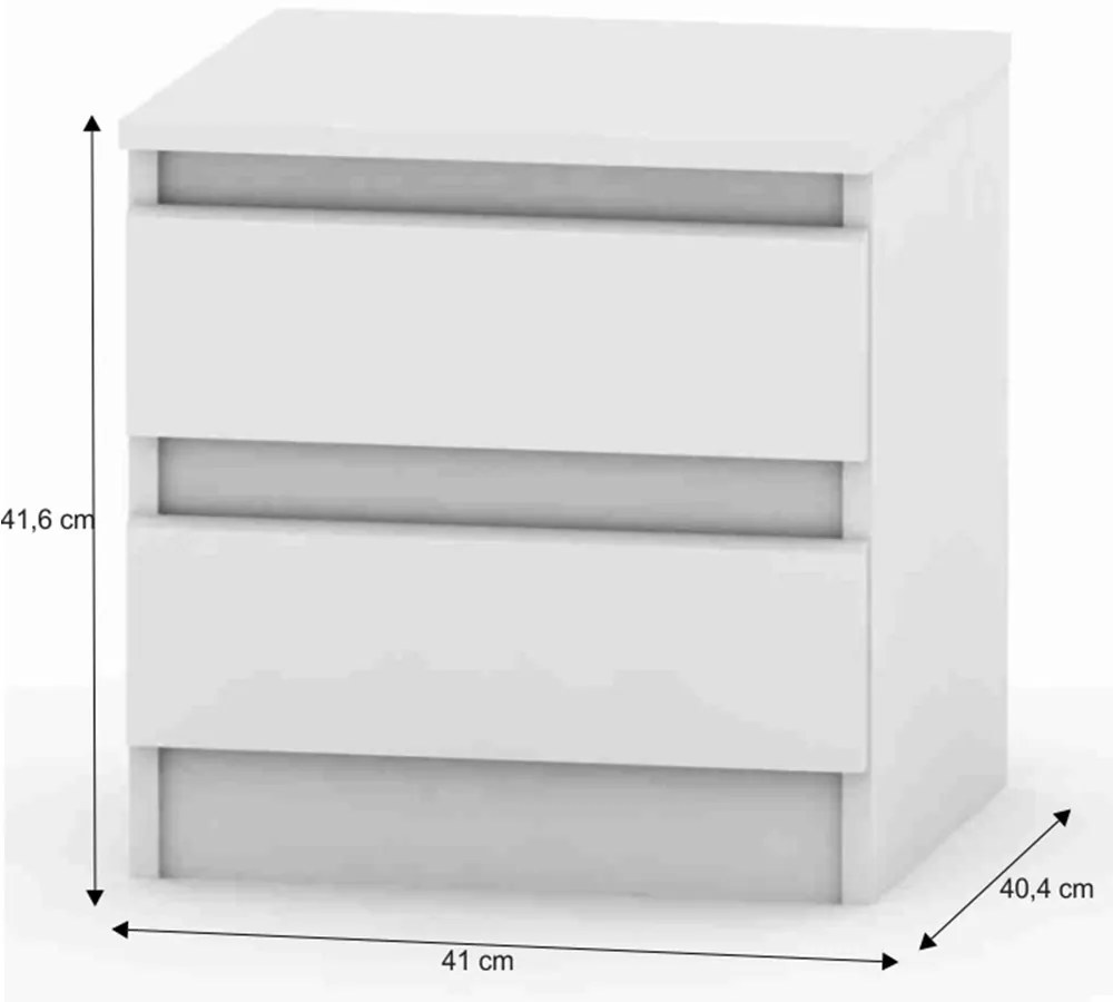 Noptieră HANY NEW 002, albă