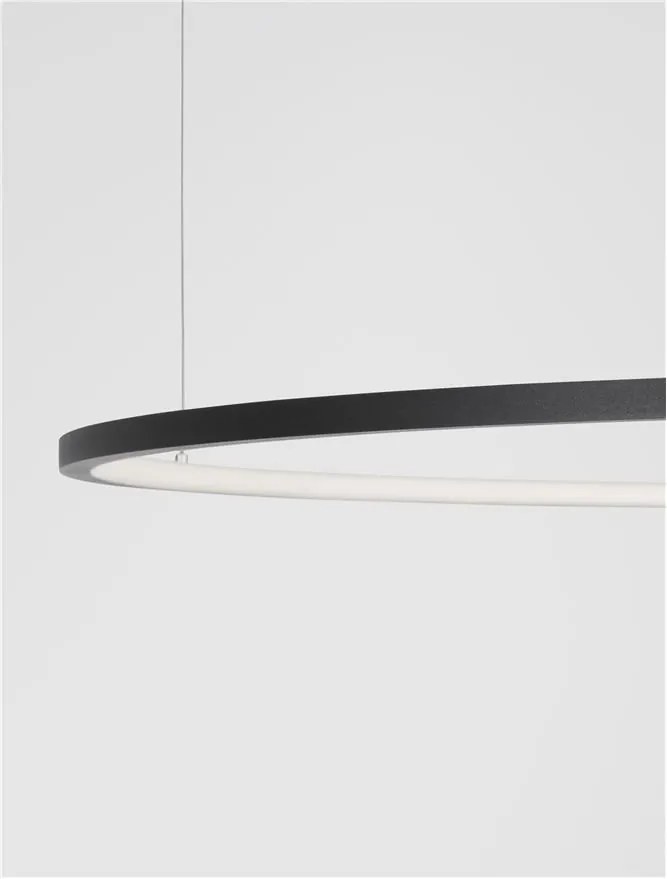 Lustra LED suspendata design modern circular TARQUIN D-100cm negru