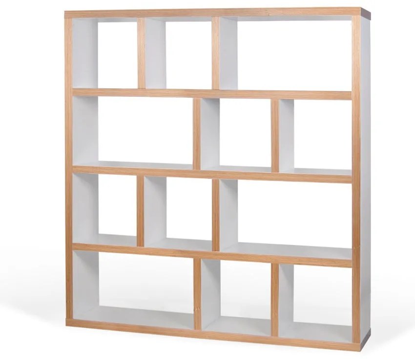 Bibliotecă albă/în culoare naturală 150x159 cm Berlin – TemaHome