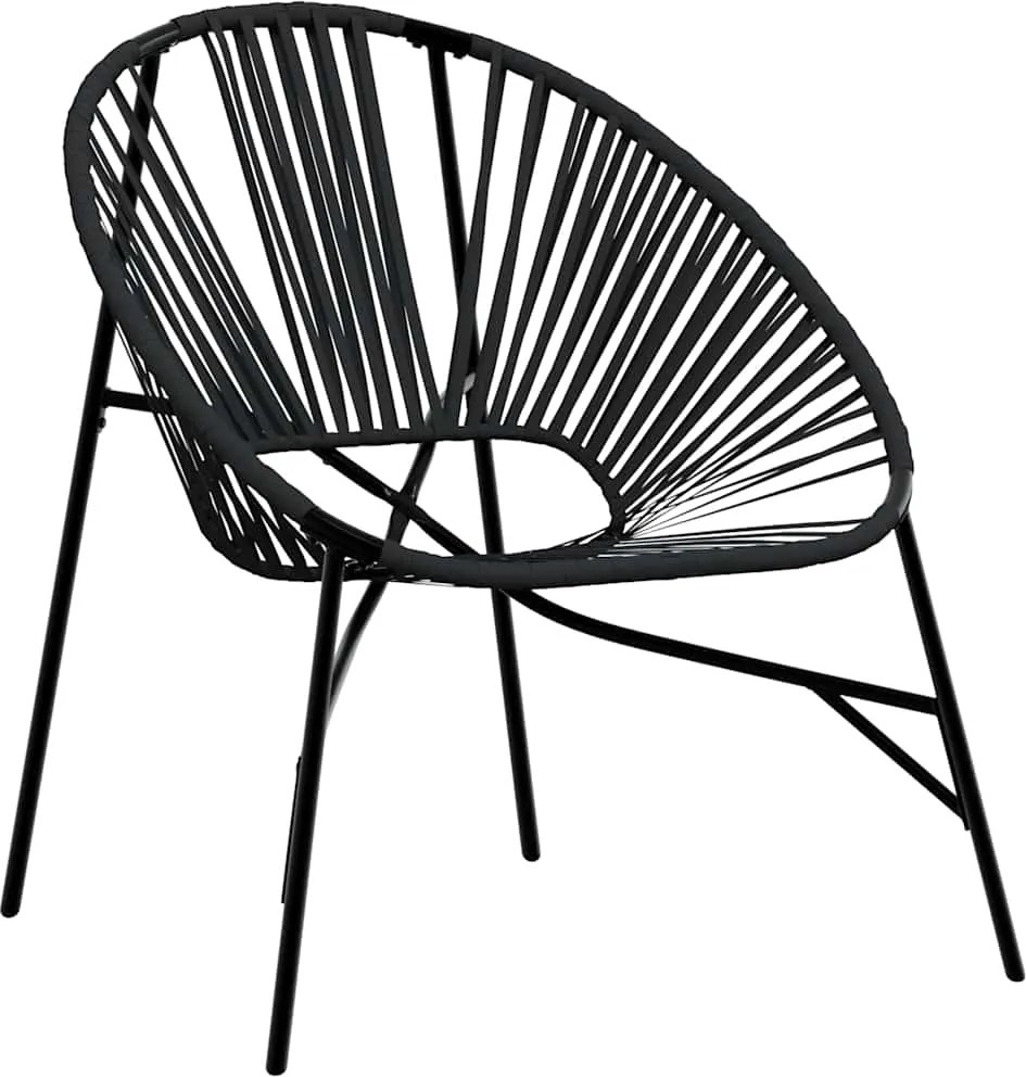 vidaXL Scaun ouă de grădină Negru Poly Rattan