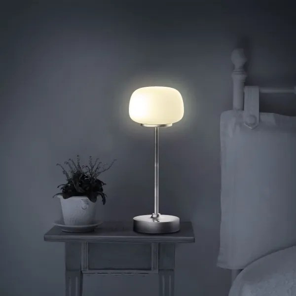 Lampă LED tactilă dimabilă de masă RIMINI LED/2W/5V USB 2000 mAh crom/alb