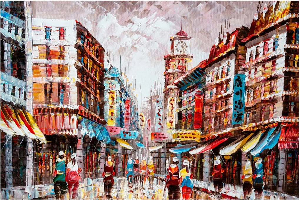 Tablou - Hong Kong, pictură în ulei (90x60 cm)