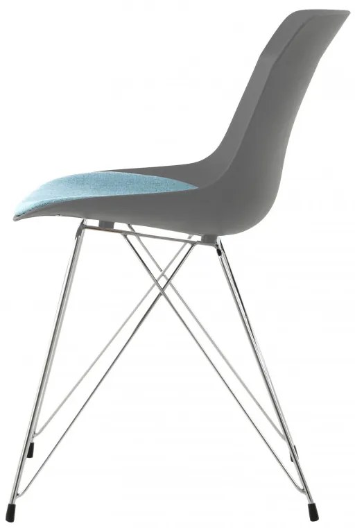 Set 2 scaune Emily gri/albastru deschis