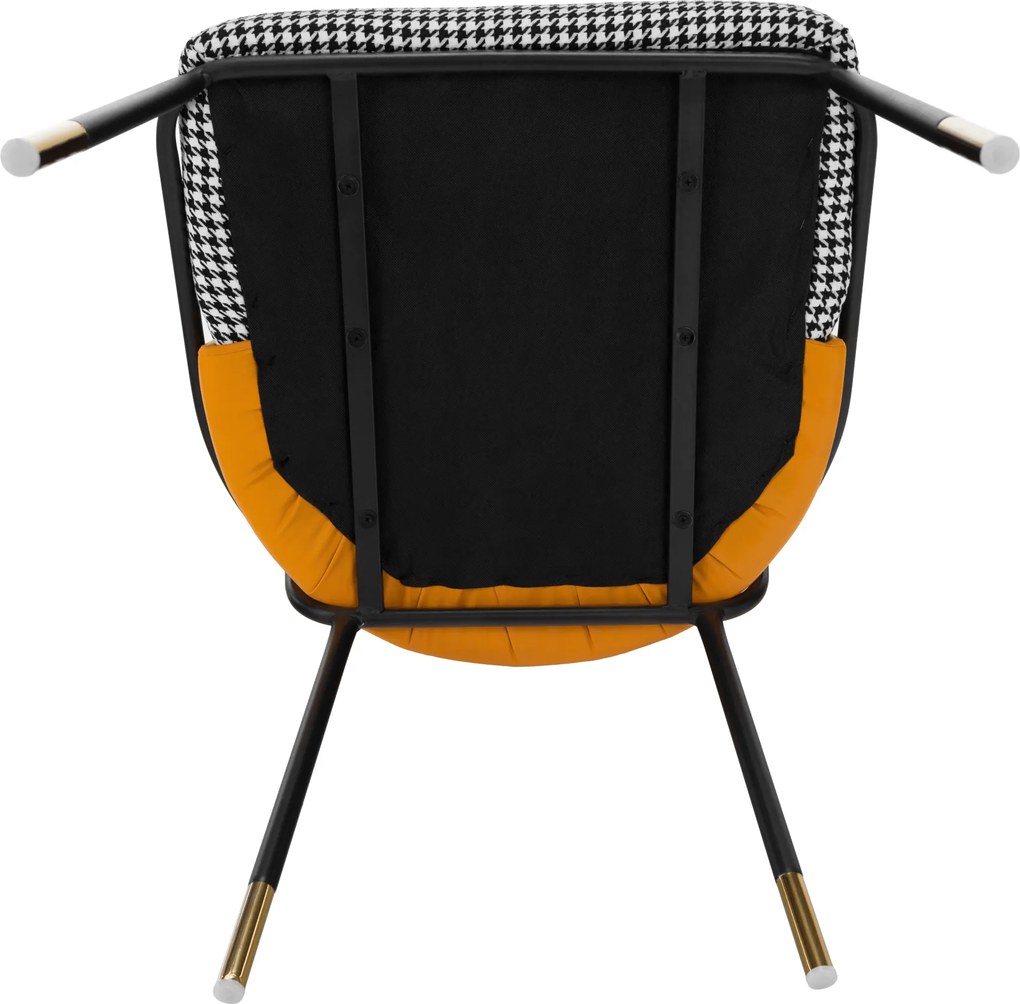 Scaun de luat masa, model alb-negru / piele ecologică camel, KIRNA