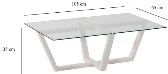 Măsuță de cafea AMALFI 35x105 cm pin/transparent