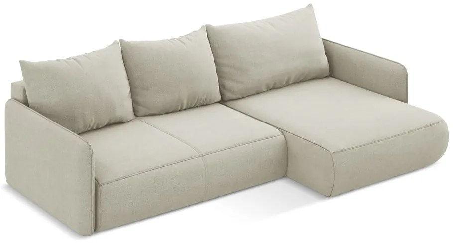 Colțar crem extensibil/cu spațiu de depozitare (cu colț pe partea dreaptă) Nanea – Makamii