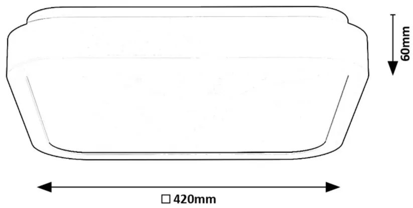 Plafoniera LED baie IP44 Samira 42x42cm negru/alb