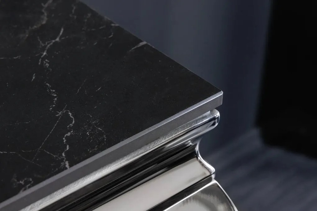 Consola MODERN BAROCK 140cm crom/ negru A-44367 VC