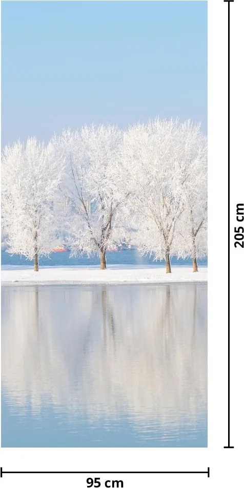 Fototapet pentru ușă - Peisaj de iarnă (95x205cm)