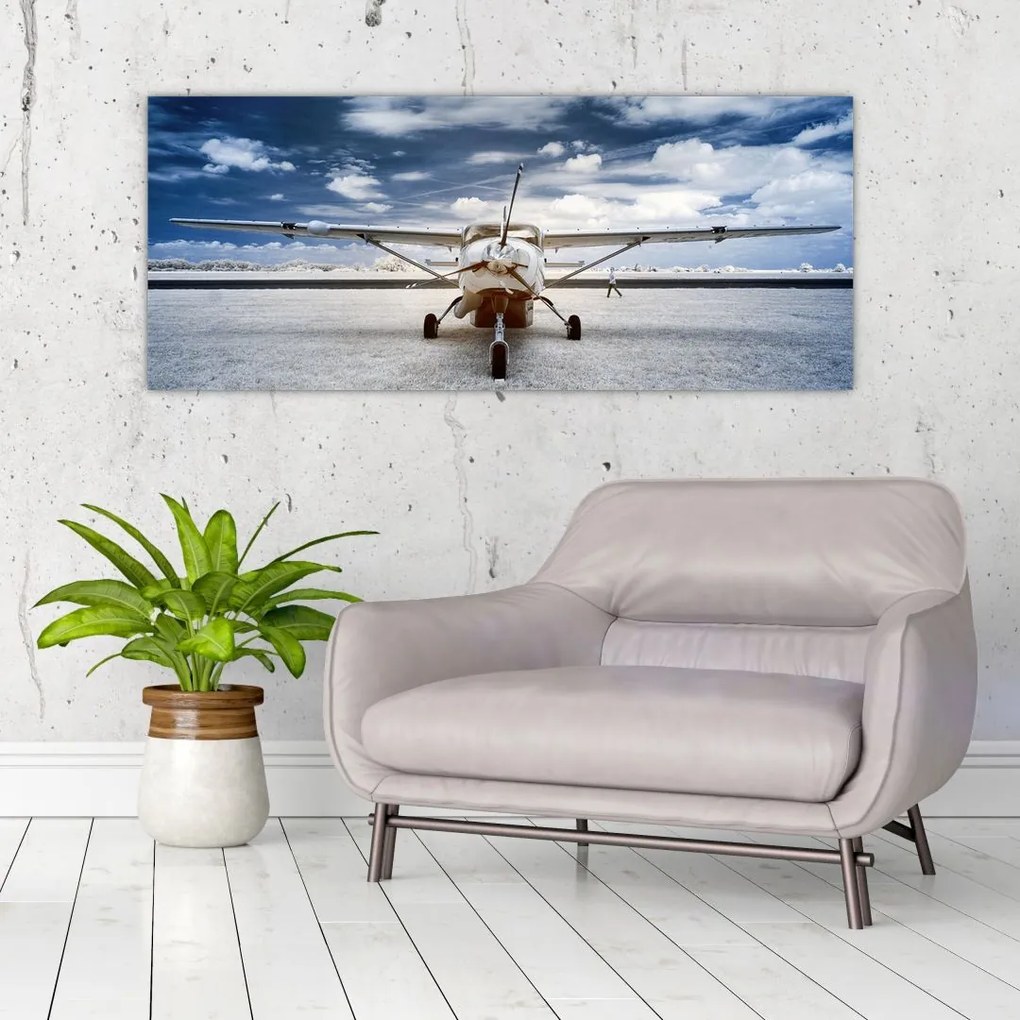 Tablou cu aeroplan cu motor (120x50 cm)