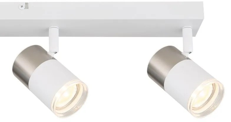 Plafoniera cu 4 Spoturi directionabile BRISBON nickel/alb