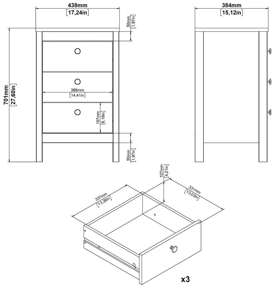 Noptieră grej Madrid – Tvilum