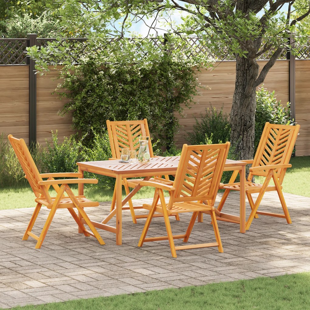 vidaXL Set de masă pentru grădină 5 pcs Maro 150 x 90 x 74 cm