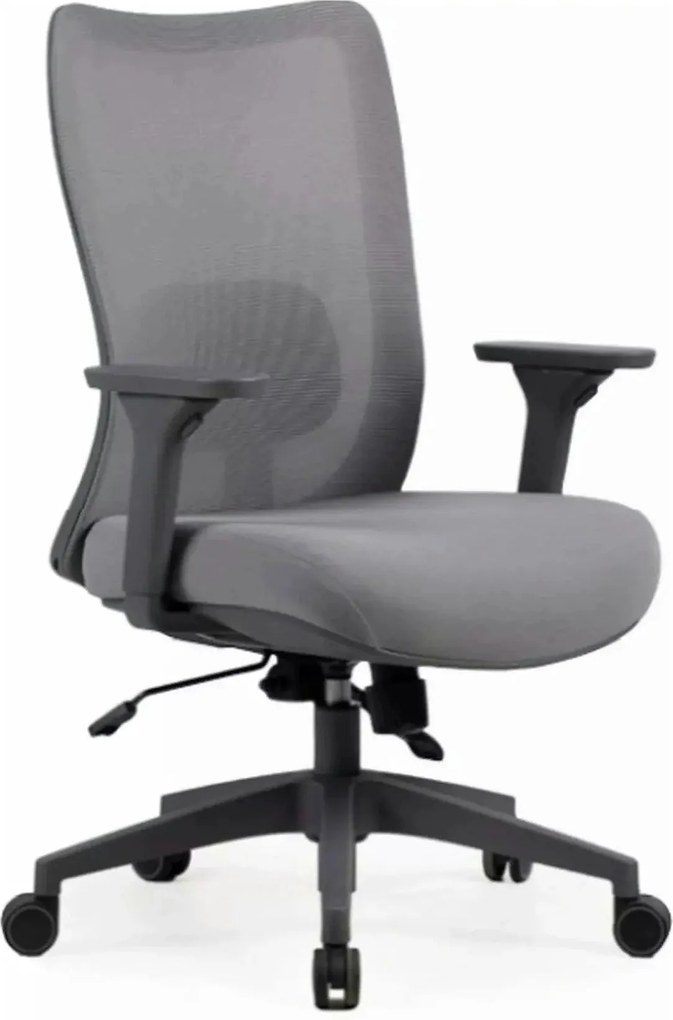 Scaun de birou Q-724, gri, stofa clasica/plasa, 62x49x95/105 cm