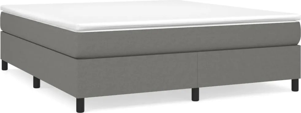 vidaXL Pat box spring cu saltea, gri închis, 180x200 cm, textil