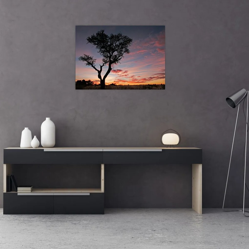 Tablou - Copac și nuanțe roșiatice (70x50 cm)