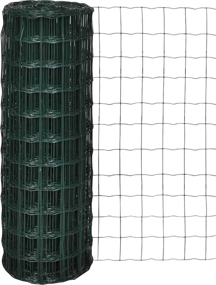 vidaXL Euro gard, verde, 10 x 0,8 m, oțel