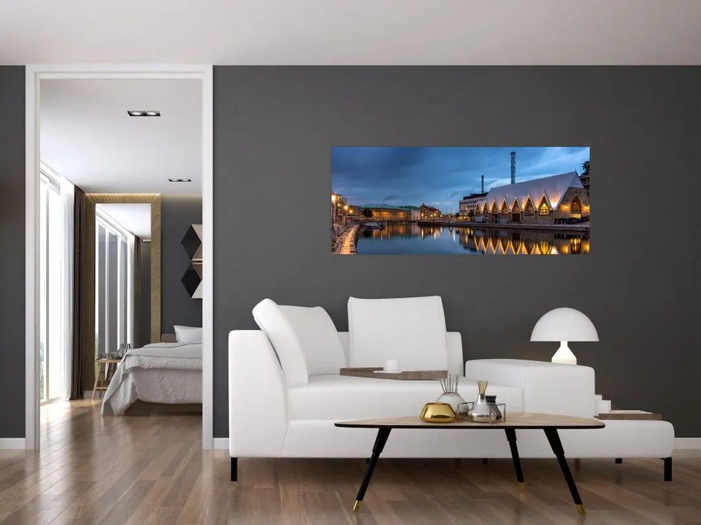 Tablou cu canalul - Göteborg (120x50 cm)