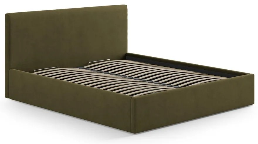 Tăblie de pat verde tapițată 150,5x100 cm Remo – Micadoni