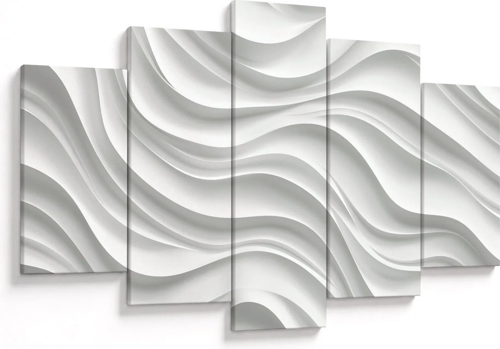 Tablou - Valuri Albe 3D (150x105 cm)