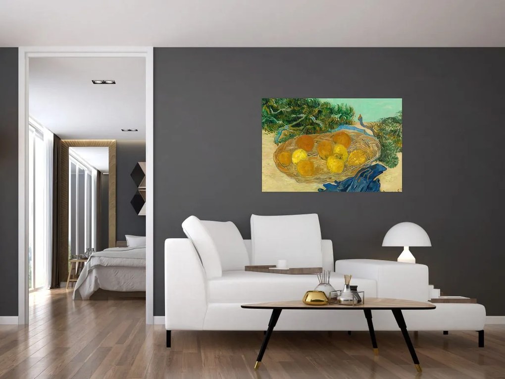 Tablou - Vincent van Gogh, Still Life of  Oranges and Lemons with  Blue Gloves, reproducere (90x60 cm)