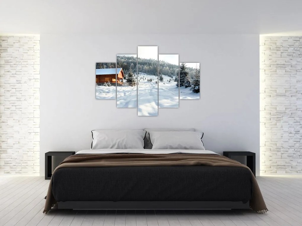 Tablou - Cabană de munte (150x105 cm)